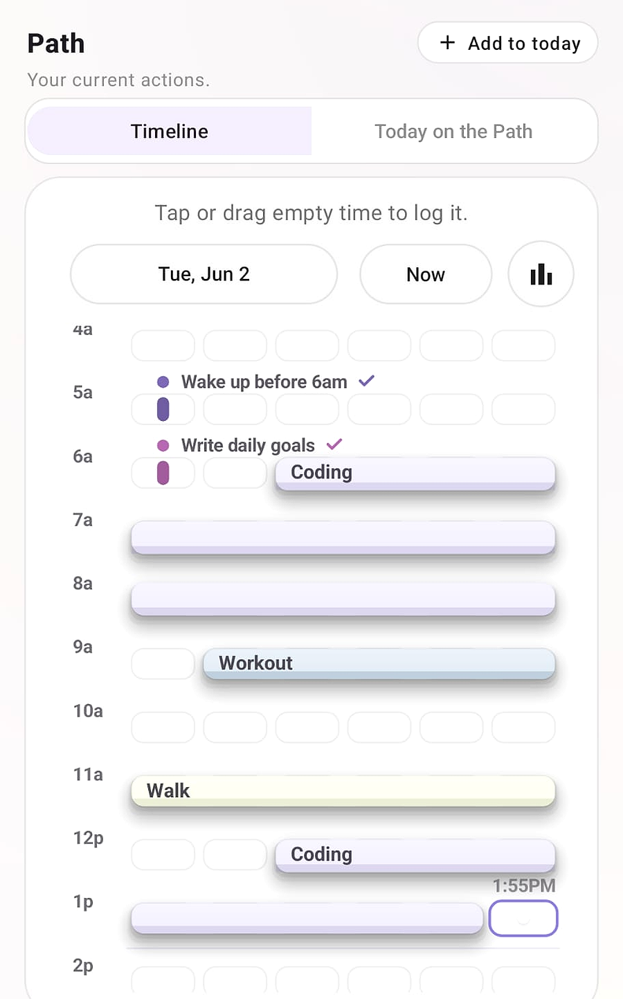 Path timeline view